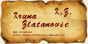 Kruna Zlatanović vizit kartica